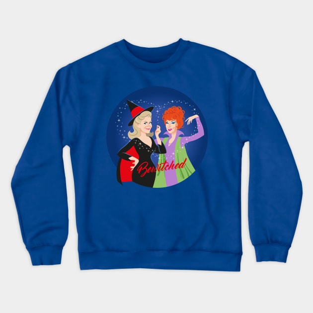 Samantha and Endora Crewneck Sweatshirt by AlejandroMogolloArt